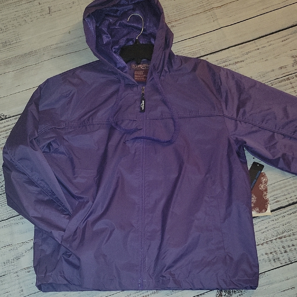 Purple Hooded Windbreaker Jacket